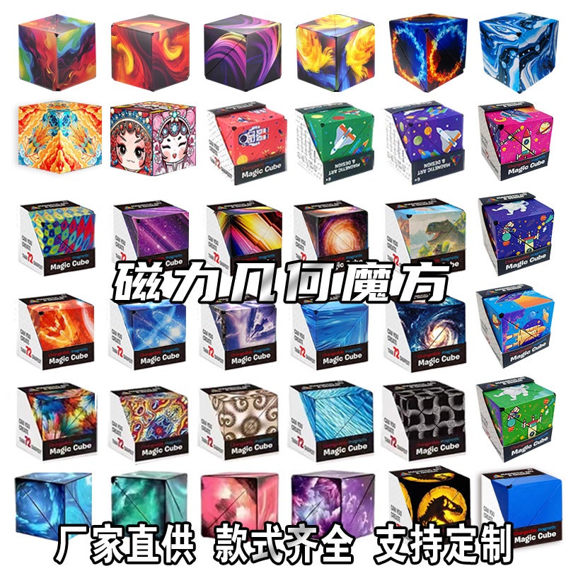 Varied Geometric Magnetic Rubik'S Cube Intelligence Three-Dimensional 3D Net Red Children'S Puzzle Night Market Stall Decompression Small Toys - Image 2